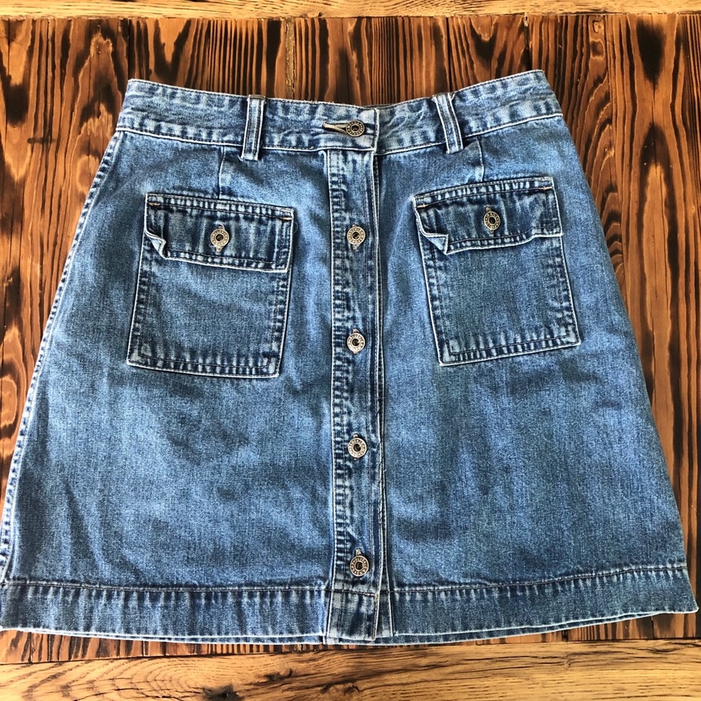 Vintage GAP button front jean skirt size 2